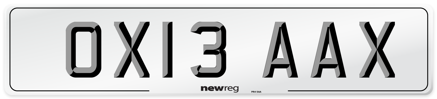 OX13 AAX Number Plate from New Reg
